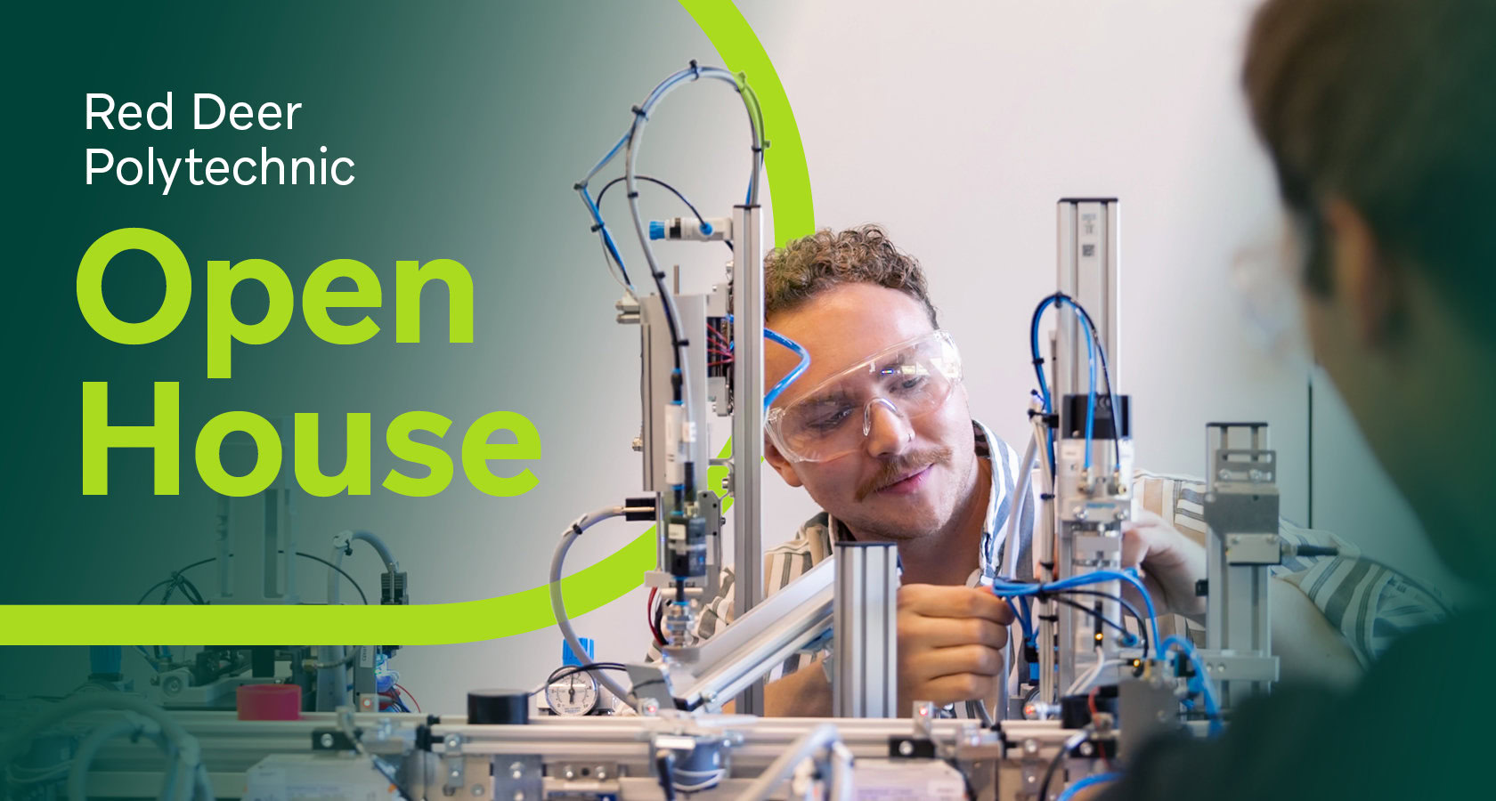 Open House at Red Deer Polytechnic showcasing innovative engineering and technology programs with students engaging in hands-on experiments.