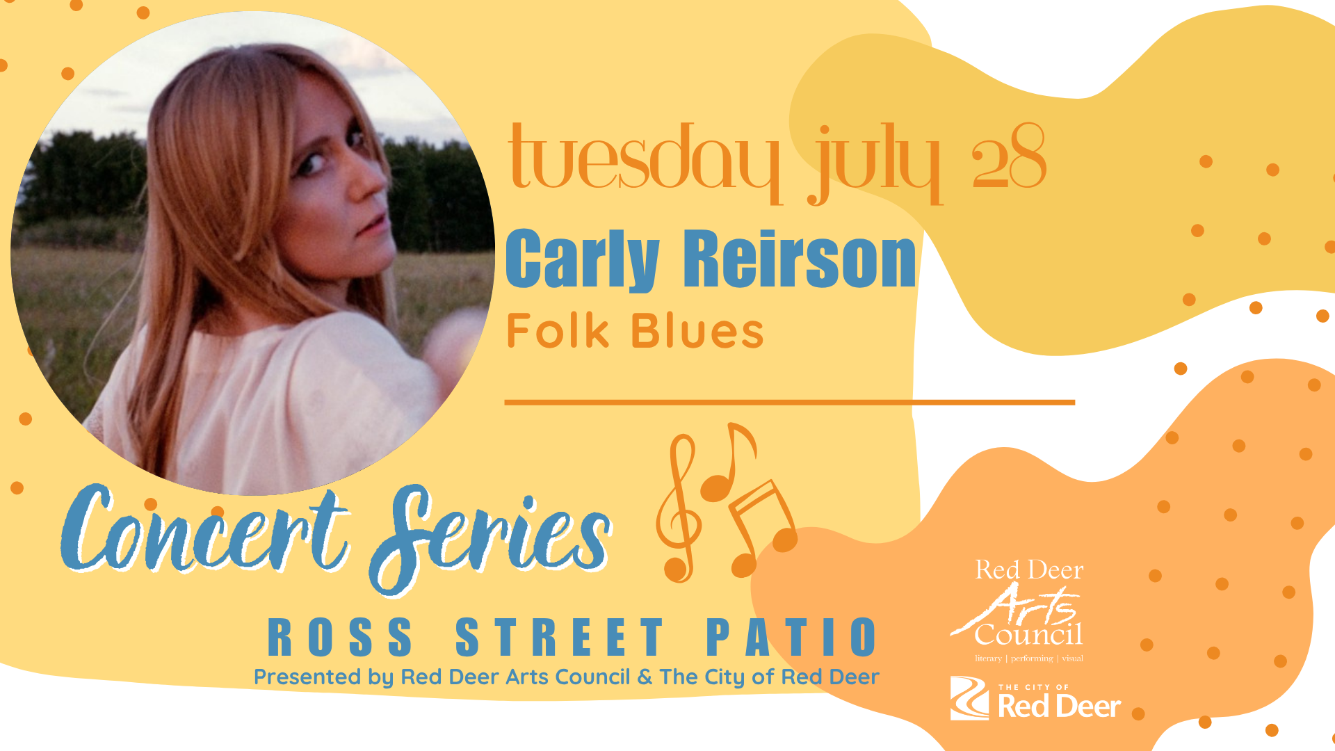 Carly Reirson Ross Street Patio Concert Series event graphic