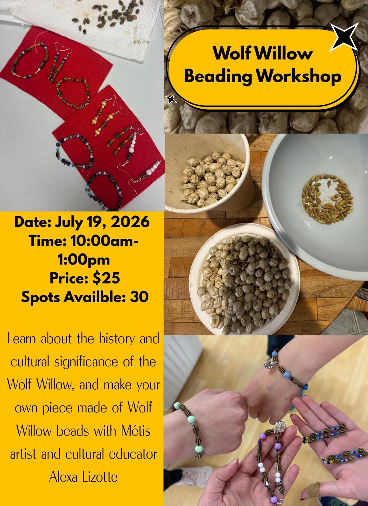 Wolf Willow beading workshop in Red Deer this weekend
